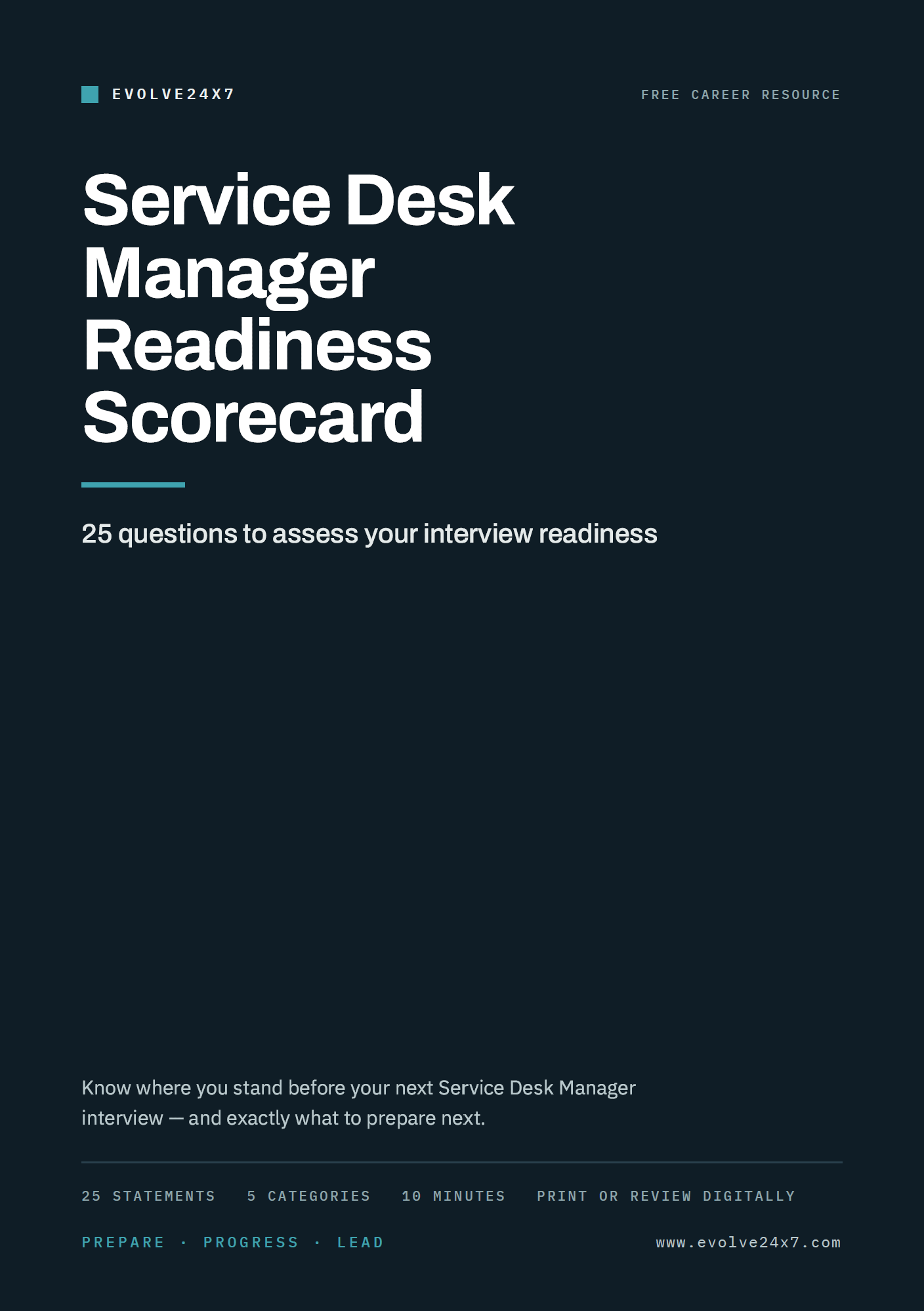Service Desk Manager Interview Readiness Scorecard